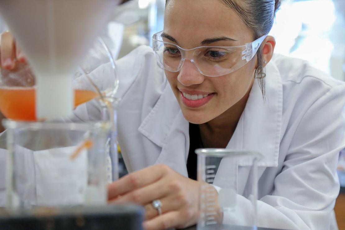 Girl working in Lab